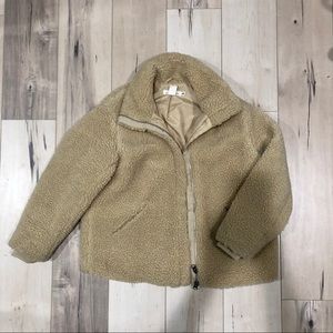Cream Teddy Faux Sherling Coat Jacket